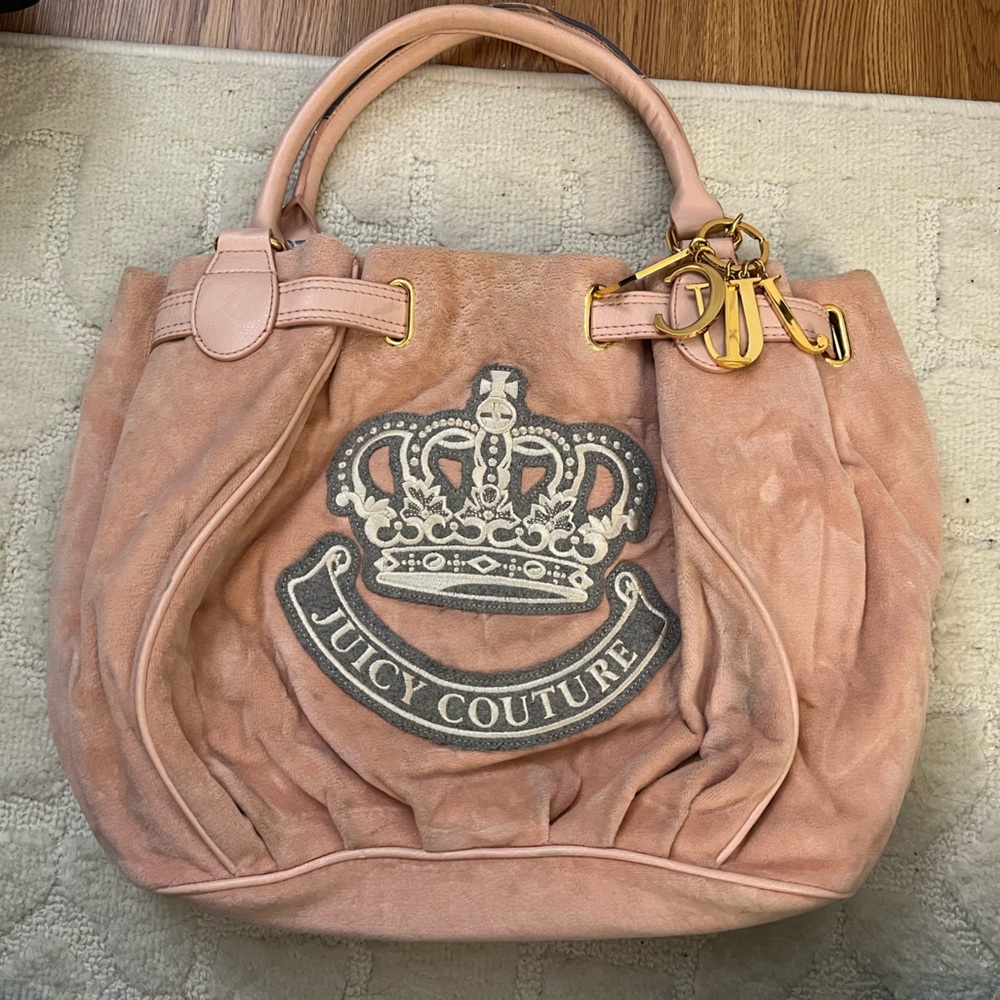 RARE VTG Y2K ROYAL JUICY COUTURE PINK VELOUR DAYDREAMER BAG PURSE